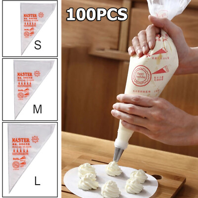 #ad 100pcs Large Disposable Pastry Bag Icing Piping Cake Cupcake Decorating Bags USA $8.99