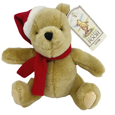#ad NWT 1990s Gund Classic Pooh Winnie the Pooh Santa 7quot; Plush Christmas Style 7988 $75.25