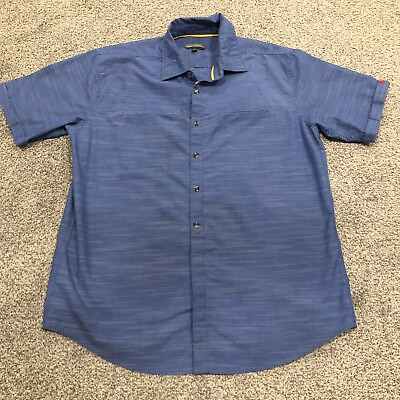 #ad McDonalds Shirt Adult Large Blue Button Up Employee Restaurant Worker Mens READ $21.88