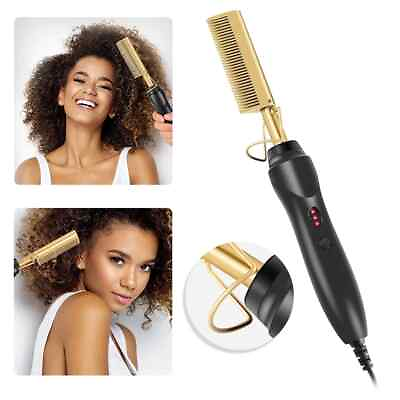 #ad Hair Straightener Hot iron Comb with Adjustable Ceramic Heat Technology Curler $19.95