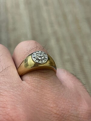 #ad Ring Gold 14kdiamonds natural the middle rock is 0.65 Ct.Very Rare $2000.00