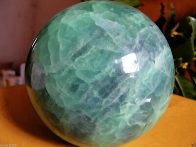 #ad 150MM Glow In The Dark Stone crystal Fluorite sphere ball Free stand $142.49
