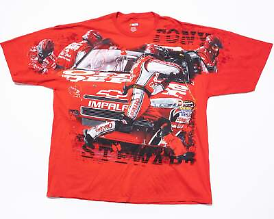 #ad Tony Stewart NASCAR T Shirt Men#x27;s 2XL Red All Over Print Y2K Cars Racing $19.98