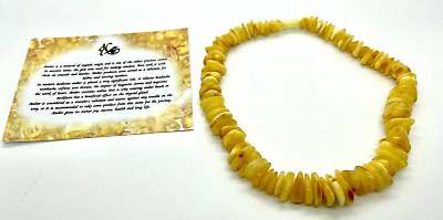 #ad Natural Amber Necklace Woman 18 Inches Choker Gift Color Are White Yellow $26.99