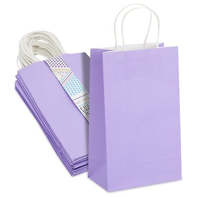 #ad Paper Party Gift Bags with Handles 9 x 5.3 in Purple 25 Pack $23.69
