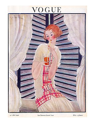 #ad Vogue Paris Magazine Reprint Aug 1922 Vol 4.13 Art Deco Fashion Drawings 1920s $19.95