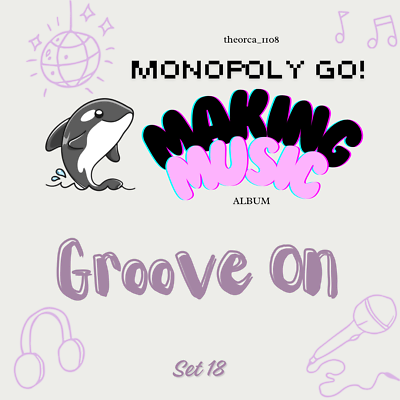 #ad Monopoly Go 5🌟 Stickers Set 18 Groove On READ DESCRIPTION $5.99