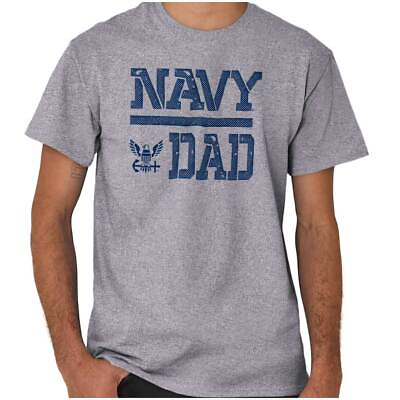 #ad US Navy Proud Dad Fathers Day Military Gift Mens Casual Crewneck T Shirts Tees $21.99