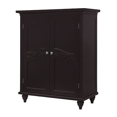 #ad Elegant Home Fashions Wooden Bathroom Versailles Floor Cabinet Storage Espresso $119.99