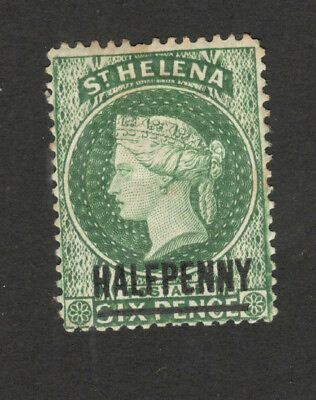 #ad St Hellena MH Queen Victoria overprint HALF PENNY $14.95