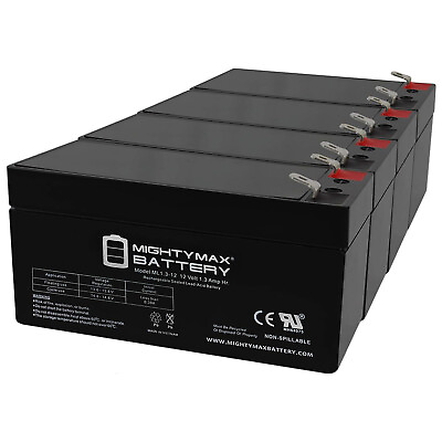 #ad Mighty Max 12V 1.3Ah SLA Battery Replacement for UPG UB1213 46014 4 Pack $39.99