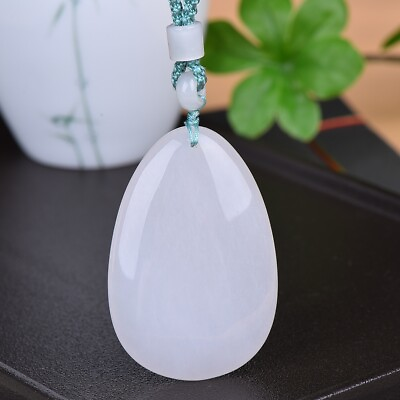 #ad China Jade Hand Carving Exquisite Drop Shape Tranquillity and Peace Pendant金丝玉 $18.00