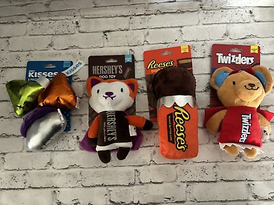 #ad Lot Of 4 Dog Toys Reese’s Twizzlers Hershey’s NWT Squeaker Toys $25.19