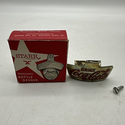 #ad Vintage THE STAR quot;Xquot; Coca Cola Metal Bottle Opener NIB New Old STock $15.00