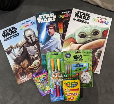 #ad Star Wars Mandalorian 7pc Coloring Bundle Gift Basket Filler. Disney Baby Yoda $6.00