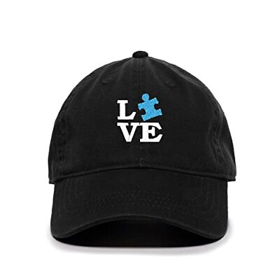 #ad Love Autism Puzzle Baseball Cap Embroidered Cotton Adjustable Dad Hat $17.99