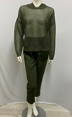 Sandro Paris Set Top amp; Pants NWT $615.00 Army Green Sheer Hood Size 1 and Size 3 $184.99