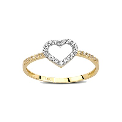 #ad 14k Solid Gold Heart Ring Heart Ring Minimalist Real Ring Heart Ring for $196.90