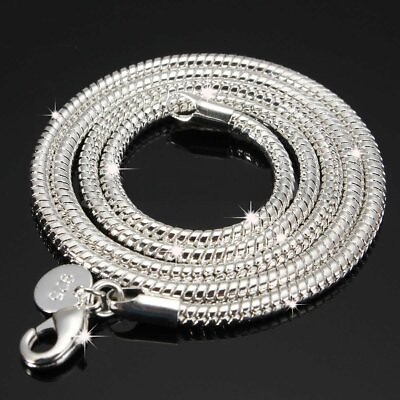 925 Sterling Silver Snake Chain Necklace 3MM 20#x27;#x27; Stunning $5.78