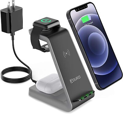 #ad Aduro PowerUp Trinity Pro 3 in 1 Wireless Charging Station for Apple Products $41.25