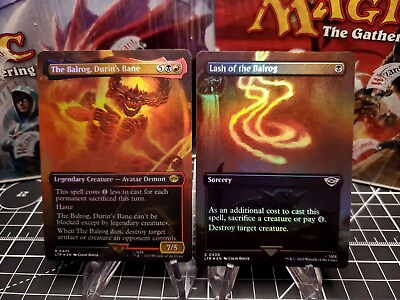 #ad MTG Lord of Rings The Balrog Durins Bane amp; Lash of the Balrog borderless foil NM $5.49