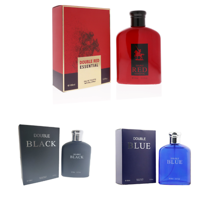 3pcs x 3.3 fl oz Perfume for Men Double Red Black Blue Cologne Frangrance Spray $22.49