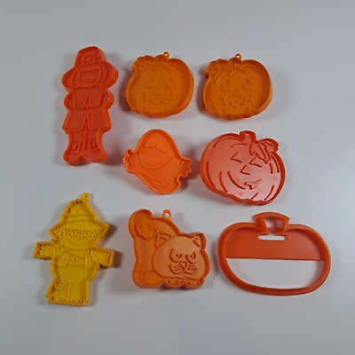 #ad Vintage Holiday Cookie Cutters Halloween Thanksgiving Hallmark Wilton Lot of 8 $10.39