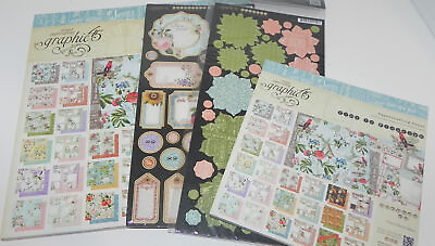 #ad LOT GRAPHIC 45 TIME TO FLOURISH 8X8 12X12 DESIGNER PAPER PADS FLOWERS CHIPBOARD $59.99