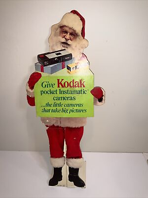 #ad Vintage 1970’s Give KODAK Pocket Instamatic CAMERA ADVERTISING Santa Claus $49.00