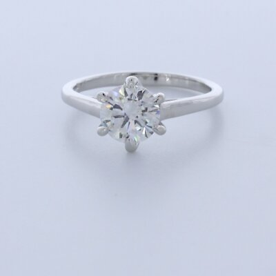 #ad 1.5CT AGI Lab Created Diamond D VS1 Round Cut Platinum Crown Head Solitaire Ring $2376.00