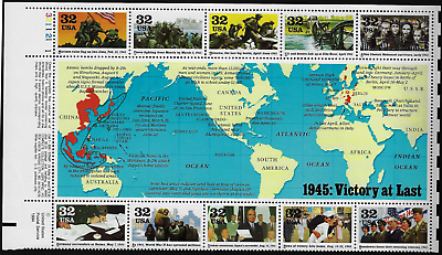 #ad #ad US Stamps Full Pane of 10 World War II #2981 MNH $10.95