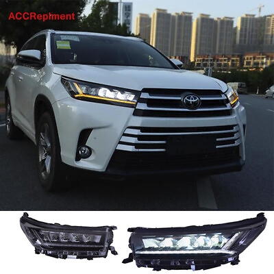 #ad New For Toyota Highlander Headlights assembly 2017 2019 All LED Low High Beam $831.11