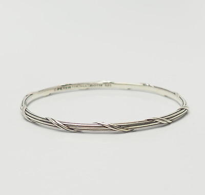 #ad Elegant Ribbon Reed sterling silver bangle bracelet Peter Thomas Roth $90.00