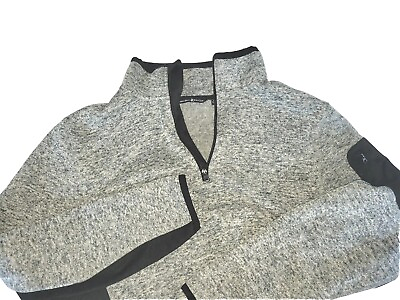 #ad EUC Beverly Hills Polo Club Pullover Mens XL Gray 1 4 Zip Fleece Pocket Sweater $8.81