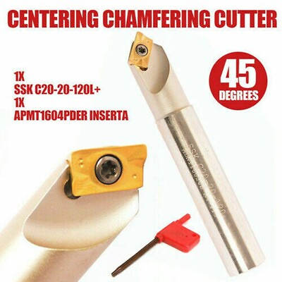 #ad Carbide Insert 45 Degrees APMT1604PDER Alloy Steel Centering Chamfering Tool $32.92