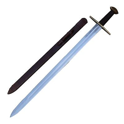 #ad Medieval European Functional Full Tang Knightly Arming Sword with Scabbard $189.49