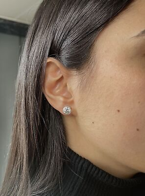 #ad 14k Earrings F VS1 6 Ct Round Lab Grown Diamond IGI Certificate Jewelry Gift $2789.50