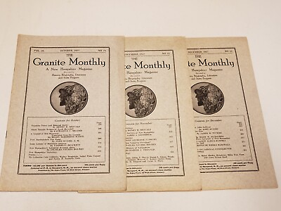 #ad Vtg The Granite Monthly New Hampshire Magazine Oct Nov Dec 1927 Set 3 $19.95