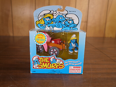 #ad Smurfs 13020 Smurfette and her Diecast Roadster Smurf Rare Vintage 1996 $30.00