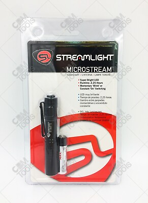 #ad Streamlight 66318 MicroStream LED Pen Light Flashlight w Clip BLACK $22.73