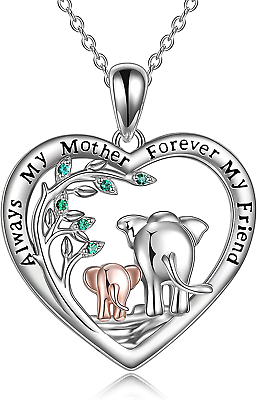 Birthday Gift for Women Her Elephant Necklace Gifts for Mom from Daughter Sterl $62.38