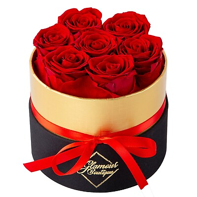 #ad Glamour Boutique Forever Flower Gift Box: 7 Real Preserved Roses in A Box $34.95