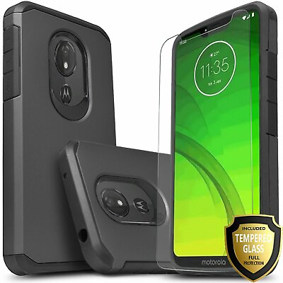 #ad For Moto G7 Power Play Optimo Maxx Revvlry Case Tempered Glass Protector $9.35