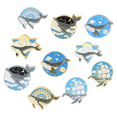 #ad Cute Whale Brooch Cartoon Animal Brooch Lapel Pin Enamel Pins Badge Brooches US $0.99
