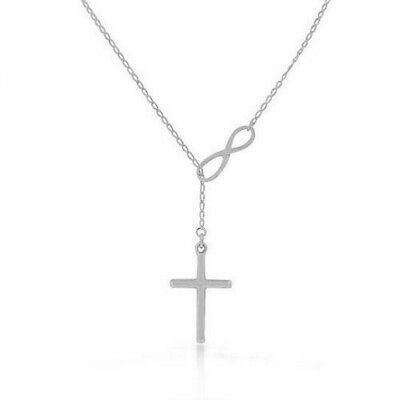 #ad #ad Women#x27;s Fashion Jewelry Silver Plated Infinity Cross Necklace $73.09