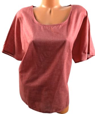 #ad Women#x27;s red scoop neck plus size short sleeve top 3XL $14.99