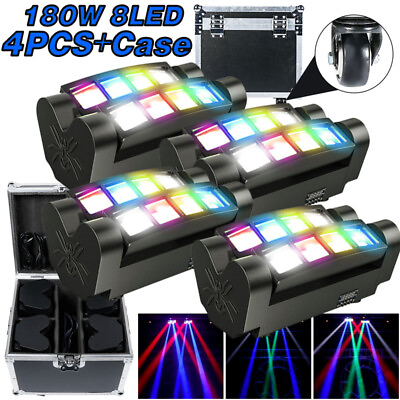 #ad 180W 8 LED Spider Moving Head Beam Stage Lighting RGBW DMX Disco Party DJ Lights $503.98