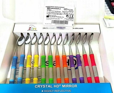 #ad ZIRC Crystal HD # Thin Grip Assorted Mouth Mirror Jewel 12pk USA Made New $131.09