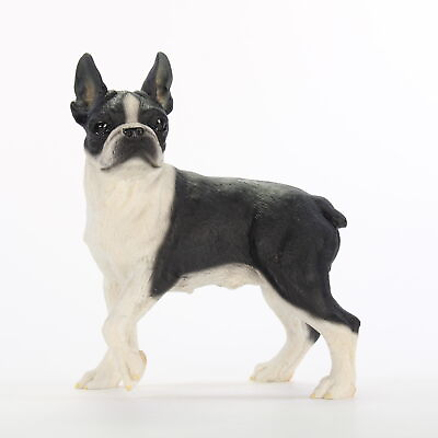 #ad Boston Terrier Figurine Hand Painted Collectible Statue $23.99