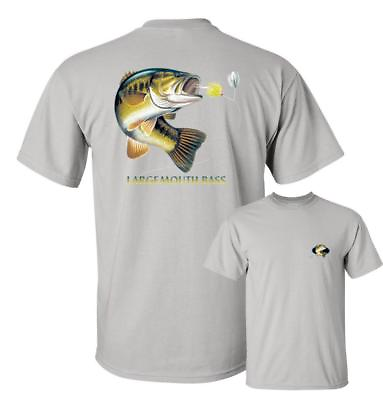 #ad Largemouth Bass Fishing T Shirt Bass Chasing Lure Tee $28.82